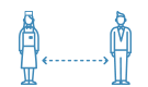 人と人との接触機会を減らすことに取り組みます