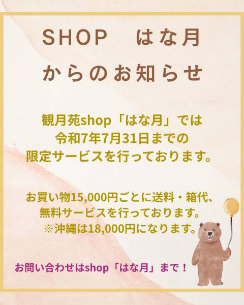 shop はな月からのお知らせ